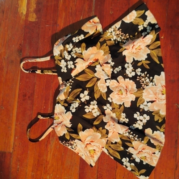 Kona Sol Ruffle Floral Tankini Top Sz S - Picture 1 of 7
